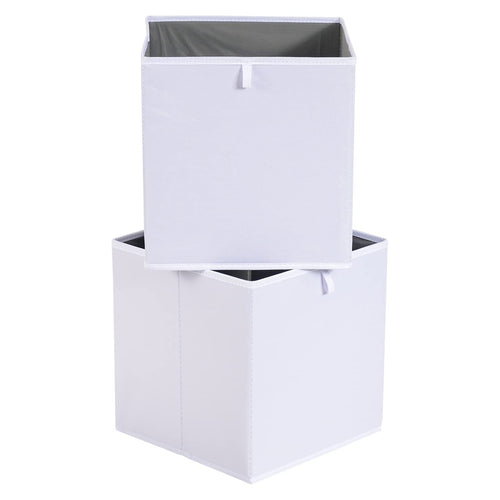 Amazon Basics Collapsible Closet Organizer Cube Storage Bins, Space-Saving Storage Baskets for Shelves, White, 10.5x10.5x11", 6-Pack