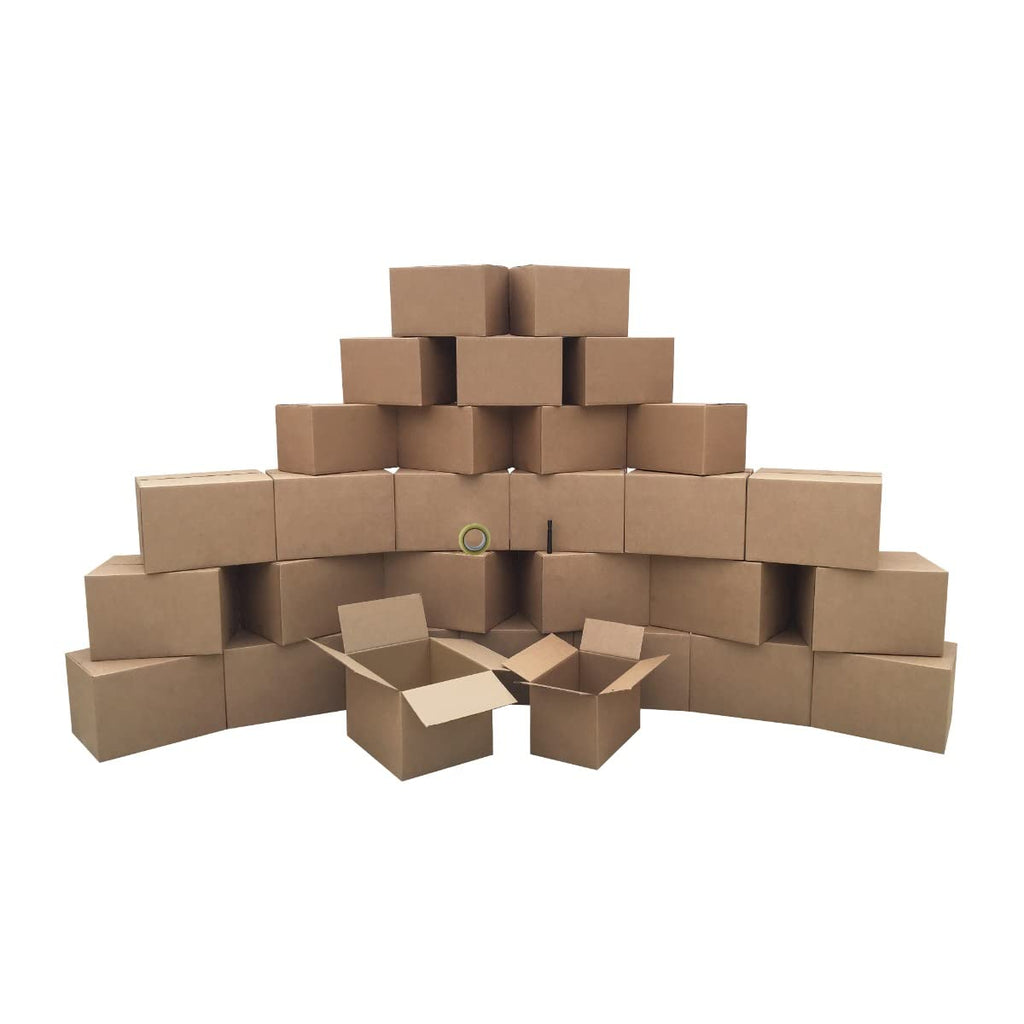 UBMOVE Moving Boxes 2 Room Economy Moving Kit 30 Boxes, Bubble Roll, & Packing Tape