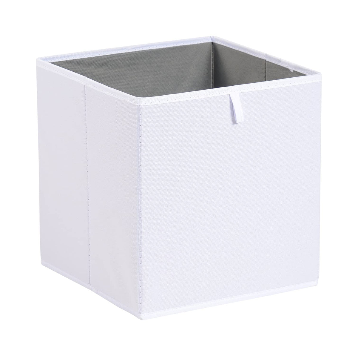 Amazon Basics Collapsible Closet Organizer Cube Storage Bins, Space-Saving Storage Baskets for Shelves, White, 10.5x10.5x11", 6-Pack