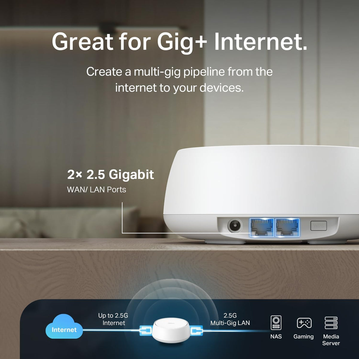 Deco 7 Dual-Band BE5000 WiFi 7 Mesh Wi-Fi System 4-Stream 5 Gbps, 240 Mhz