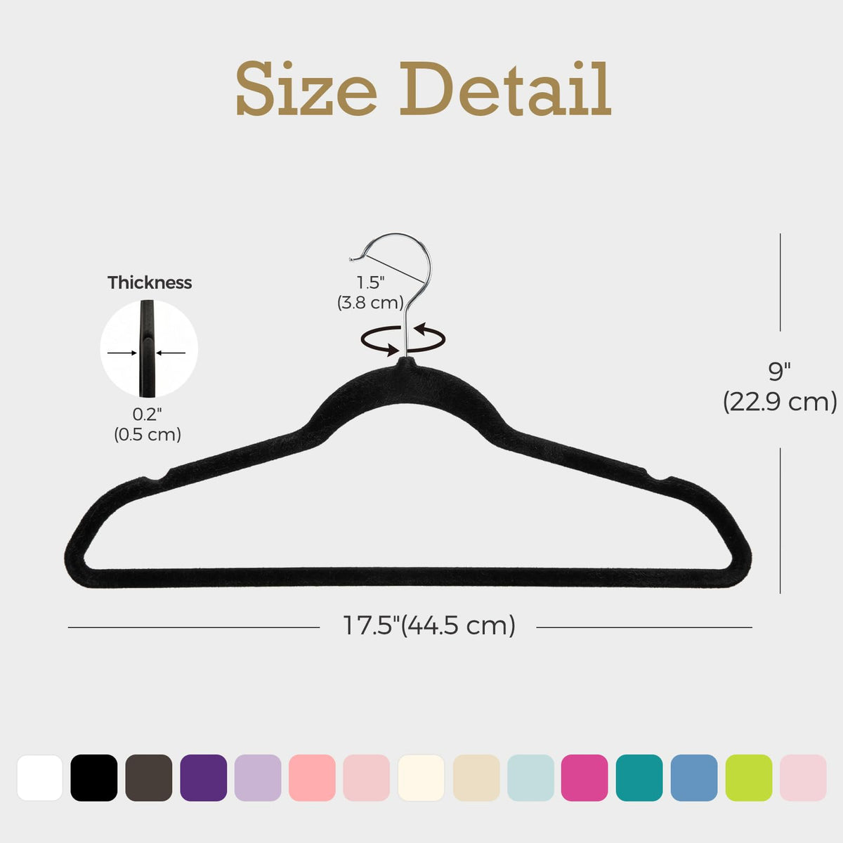 HOUSE DAY Black Velvet Hangers 60 Pack, Premium Non Slip Clothes Hanger