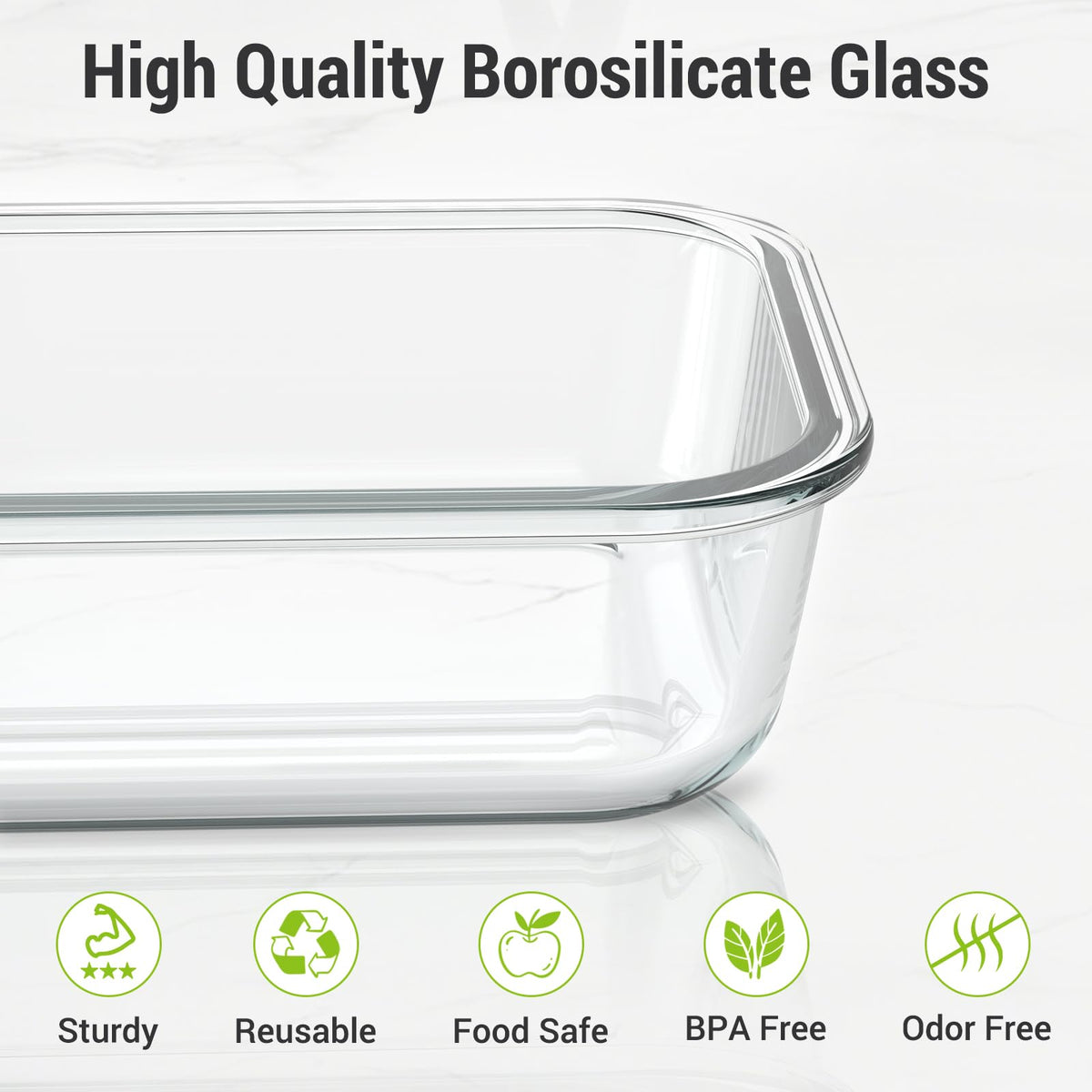 Dealusy 10 Sets 36 oz & 12 oz Glass Food Storage Containers with lids, Gray