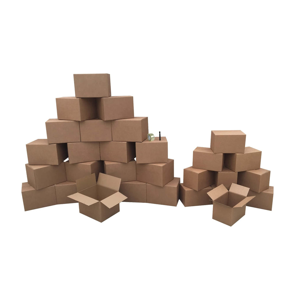 UBMOVE Moving Boxes 2 Room Economy Moving Kit 30 Boxes, Bubble Roll, & Packing Tape
