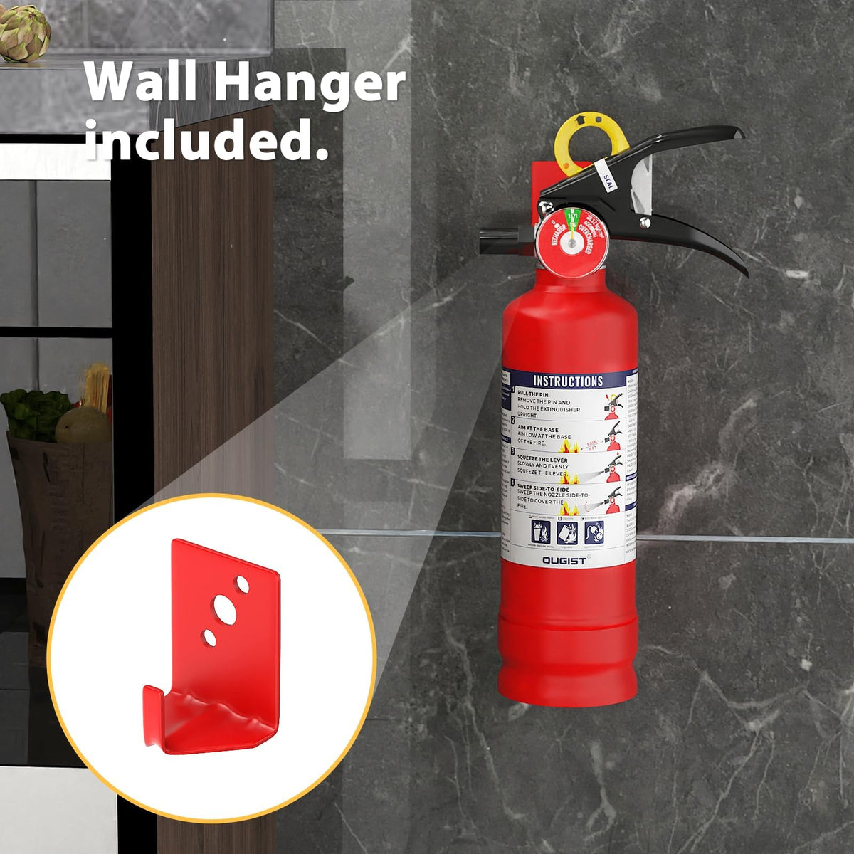 Ougist Signature ABC Fire Extinguisher for Home, 2.5 lb, 1 Pack