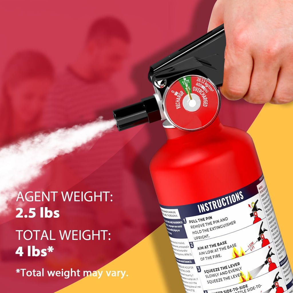 Ougist Signature ABC Fire Extinguisher for Home, 2.5 lb, 1 Pack