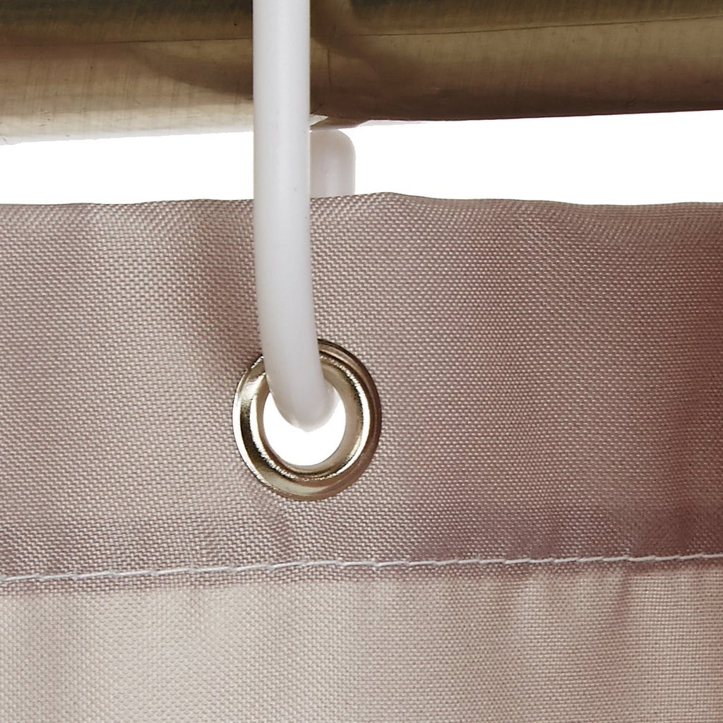 Amazon Basics Bathroom Shower Curtain, Water Resistant Fabric with Rust Proof Grommets & Hooks, Weighted Hem, Machine Washable, 72"x72", Light Brown, Beige