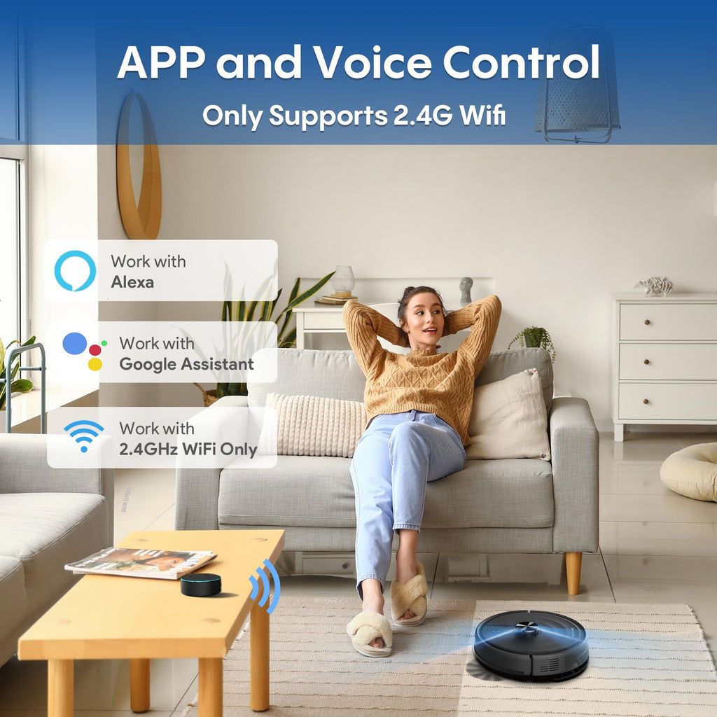 Bagotte Robot Vacuum and Mop, 6000Pa Robot Vacuums Cleaner with Self-Emptying, 90 Days Hands-Free, LiDAR Navigation, Fast Home Mapping for Pet Hair, Hard Floors