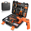 MarvTool 140 Piece Basic Tool Set, Portable Tool Box with Cordless Drill, Home Repair Hand Tool Kit, General Household Drill Set, Toolbox with Storage Case for Homeowner, DIY, Handyman, Women, Men