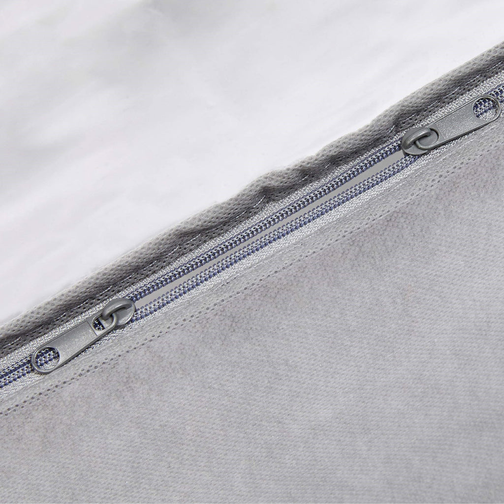 Amazon Basics Under Bed Storage Bags for Clothes and Blankets, Foldable Fabric Zipper Container with Clear Window and Reinforced Handles, Space Saving, 18 x 42 x 6 inches, Gray, 2-Pack