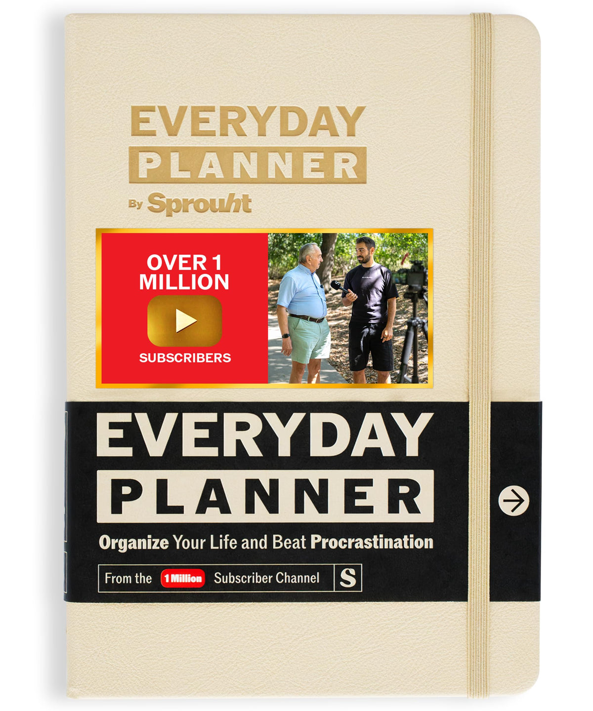 Sprouht Undated Daily Planner | 90 Day Daily & Weekly Productivity Journal with Hourly Schedule, To Do List, Goal Tracker & Habit Tracker | ADHD Planner for Men & Women | Hardcover Agenda (Cream)