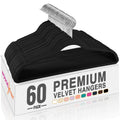 HOUSE DAY Black Velvet Hangers 60 Pack, Premium Non Slip Clothes Hanger