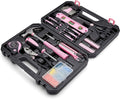 Amazon Basics 142-Piece Household Tool Kit for Home Repair, Hand Tools with Storage Case, 13.39 x 9.25 x 2.95 inch, Pink