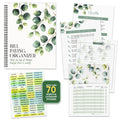 Decorably Eucalyptus Monthly Bill Organizer with Pockets and Budget Planner