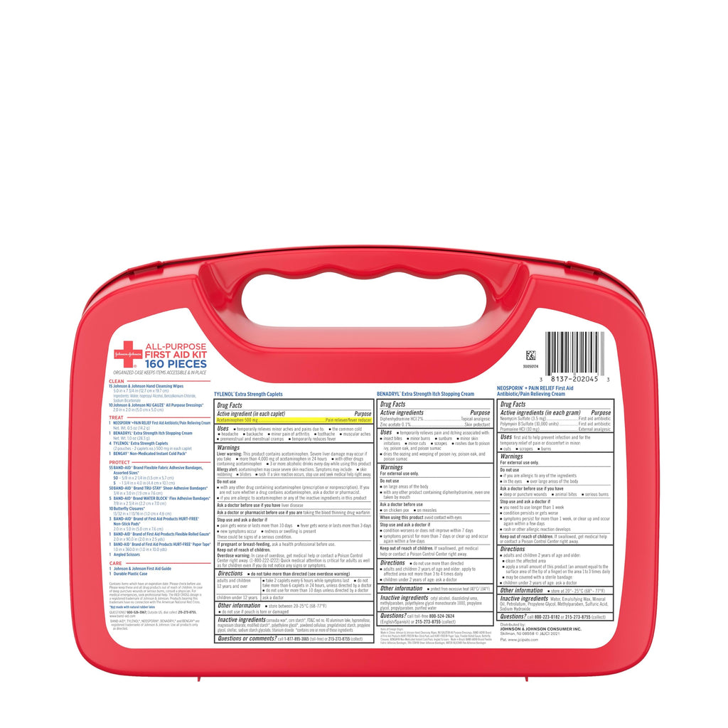 BAND-AID Brand All-Purpose Portable Compact First Aid Kit, 160 Piece