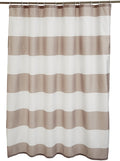 Amazon Basics Bathroom Shower Curtain, Water Resistant Fabric with Rust Proof Grommets & Hooks, Weighted Hem, Machine Washable, 72"x72", Light Brown, Beige